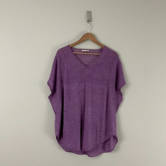 Eileen Fisher Purple Linen Knit Oversized Tunic Top Size XS - Picture 1 of 5